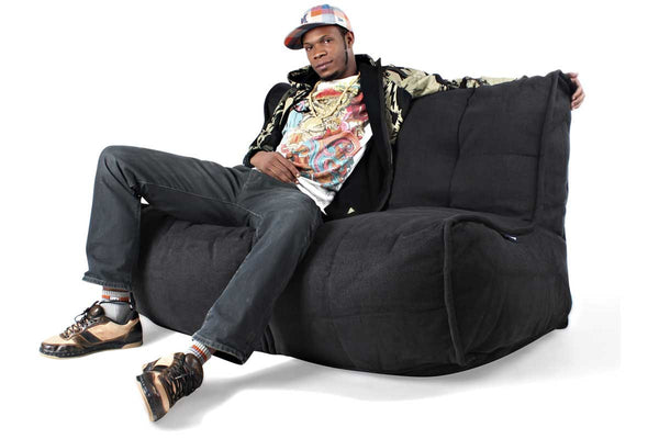 Twin Couch Bean Bag in Black Sapphire (Indoor)