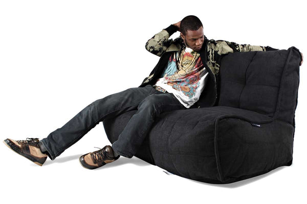 Twin Couch Bean Bag in Black Sapphire (Indoor)