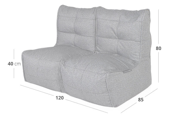 Twin Couch Bean Bags in Atlantic Denim (Easy-Clean, Pet-Friendly, In/Outdoor)