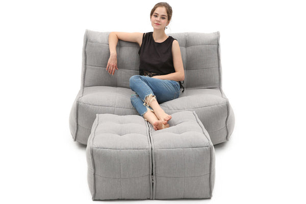 Twin Couch Bean Bag in Keystone Grey (Indoor)