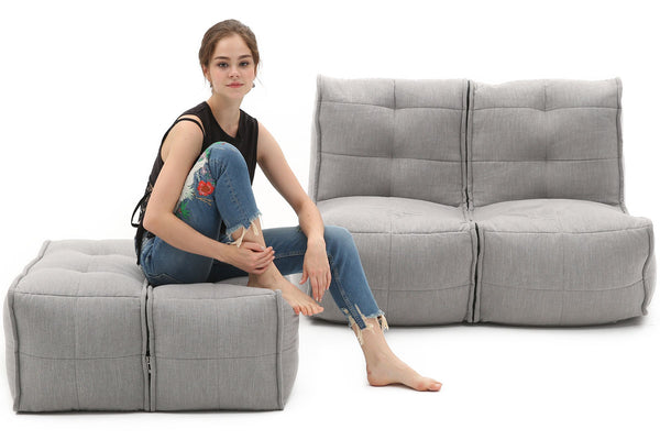 Twin Couch Bean Bag in Keystone Grey (Indoor)