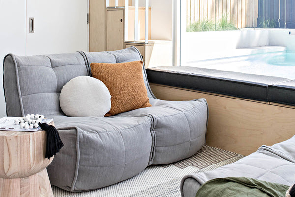 Twin Couch Bean Bag in Keystone Grey (Indoor)