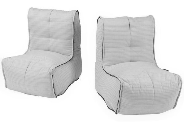 Twin Couch Bean Bag in Silverline (Easy-Clean, Pet-Friendly, In/Outdoor)