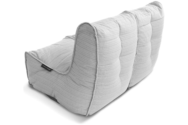 Twin Couch Bean Bag in Silverline (Easy-Clean, Pet-Friendly, In/Outdoor)