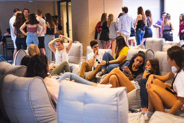 Twin Couch Bean Bag in Silverline (Easy-Clean, Pet-Friendly, In/Outdoor)