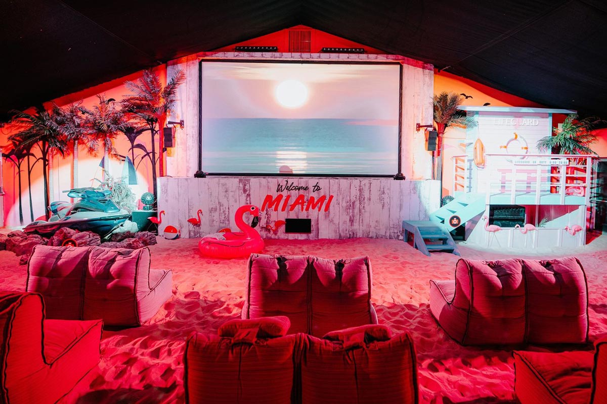 Grey Pinstriped Outdoor Sofa unzips to Chairs Twin Couch Bean