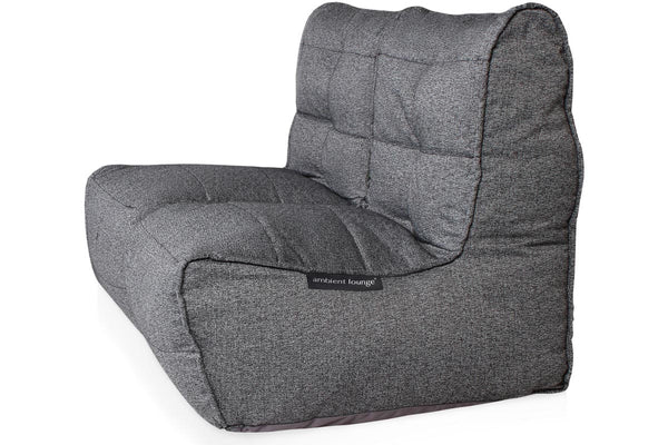 Twin Couch Bean Bag in Titanium Weave (Easy-Clean, Pet-Friendly, In/Outdoor)
