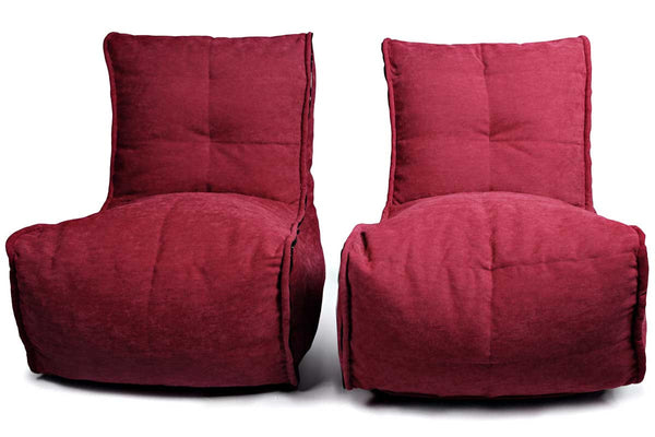 Twin Couch Bean Bags in Wildberry Deluxe