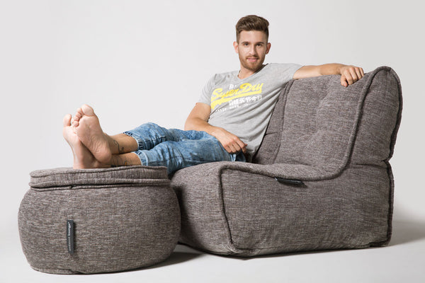 Twin Couch Bean Bag in Luscious Grey (Indoor)