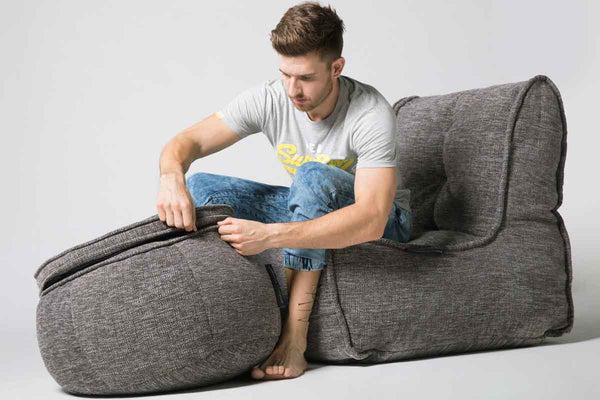 Twin Couch Bean Bag in Luscious Grey (Indoor)