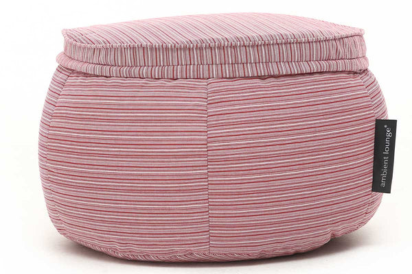 Wing Ottoman Bean Bag in Raspberry Polo (Easy-Clean, Pet-Friendly, In/Outdoor)