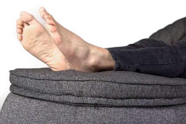 Wing Ottoman Bean Bag in Titanium Weave (Easy-Clean, Pet-Friendly, In/Outdoor)