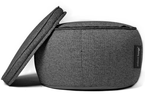 Wing Ottoman Bean Bag in Titanium Weave (In/Outdoor)