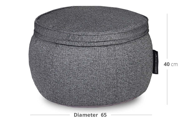 Wing Ottoman Bean Bag in Titanium Weave (Easy-Clean, Pet-Friendly, In/Outdoor)